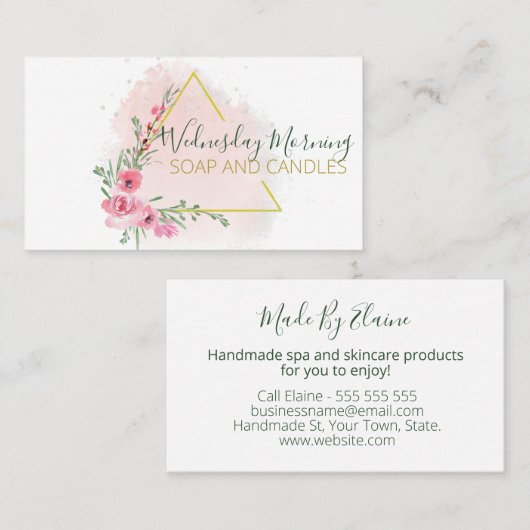 Carte De Visite Triangle unique Beurre d'éviscération de bougies à (Devant / Derrière)