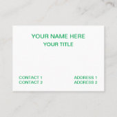 Carte De Visite Triangle vert diamant Motif géométrique (Dos)