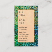 Carte De Visite Triangles bleu vert et Gold Weight (Devant)