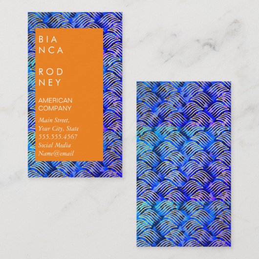 Carte De Visite Triangles Bleus et Gold (Devant / Derrière)