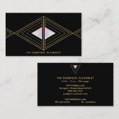 Carte De Visite *~* Triangles Boho Géométrie Sacrée Alchimie Or (Devant / Derrière)