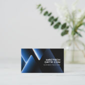 Carte De Visite Triangles Chrome métallique futuriste | Moderne (Debout devant)