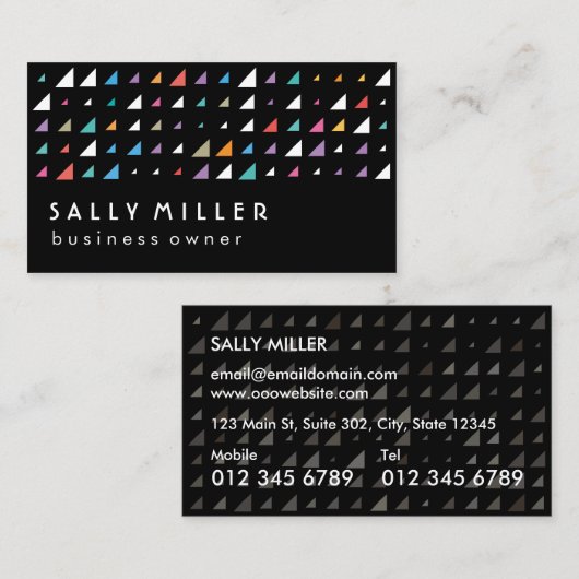 Carte De Visite triangles colorés (Devant / Derrière)