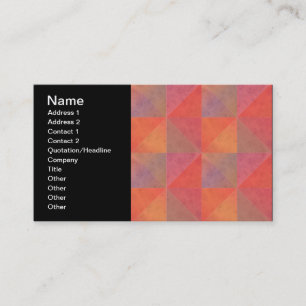 Carte De Visite Triangles d'aquarelle géométriques orange rose rou