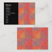 Carte De Visite Triangles d'aquarelle géométriques orange rose rou (Devant / Derrière)