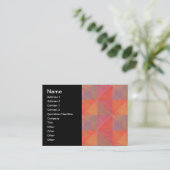Carte De Visite Triangles d'aquarelle géométriques orange rose rou (Debout devant)