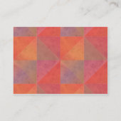 Carte De Visite Triangles d'aquarelle géométriques orange rose rou (Dos)