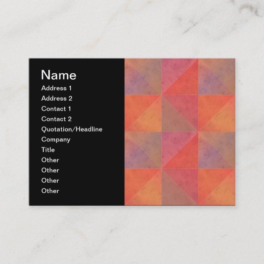 Carte De Visite Triangles d'aquarelle géométriques orange rose rou (Devant)