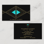 Carte De Visite Triangles de Boho d'or de *~* - alchimie sacrée de (Devant / Derrière)