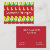 Carte De Visite Triangles géométriques colorés (Devant / Derrière)