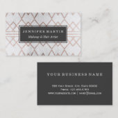 Carte De Visite Triangles géométriques d'or rose moderne chic de (Devant / Derrière)