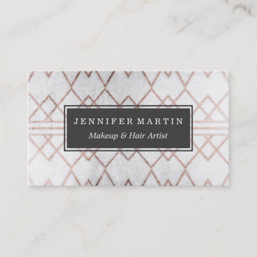 Carte De Visite Triangles géométriques d'or rose moderne chic de (Devant)