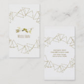 Carte De Visite Triangles Géométriques Dorés Moderne Glamour Bohèm (Devant / Derrière)