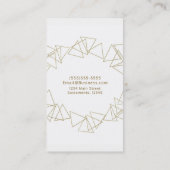 Carte De Visite Triangles Géométriques Dorés Moderne Glamour Bohèm (Dos)