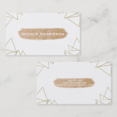 Carte De Visite Triangles géométriques dorés modernes Brosse de br (Devant / Derrière)