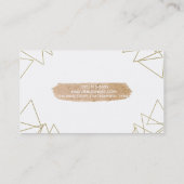 Carte De Visite Triangles géométriques dorés modernes Brosse de br (Dos)