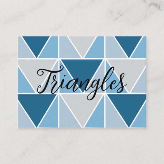 Carte De Visite Triangles géométriques gris bleu (Devant)