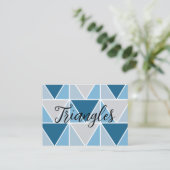 Carte De Visite Triangles géométriques gris bleu (Debout devant)