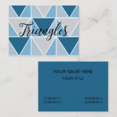 Carte De Visite Triangles géométriques gris bleu moderne (Devant / Derrière)