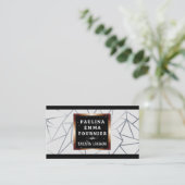 Carte De Visite Triangles géométriques | Lignes Argent (Debout devant)