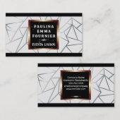 Carte De Visite Triangles géométriques | Lignes Argent (Devant / Derrière)