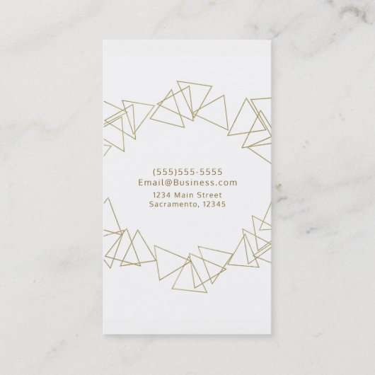 Carte De Visite Triangles Géométriques Or Glam Moderne Boho Chic (Dos)