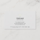 Carte De Visite Triangles Marqués sur Gris Argenté & Blanc (Dos)