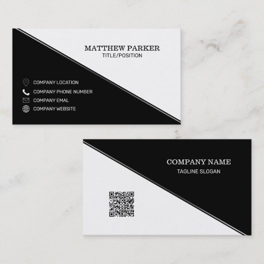 Carte De Visite Triangles noir et blanc (Devant / Derrière)