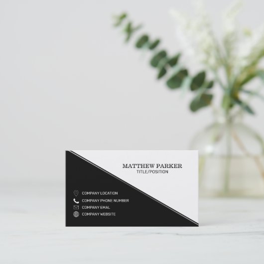 Carte De Visite Triangles noir et blanc (Debout devant)