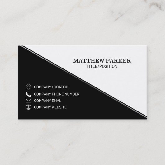 Carte De Visite Triangles noir et blanc (Devant)