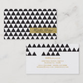 Carte De Visite Triangles noir et blanc et doré Glamour Chic (Devant / Derrière)