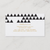 Carte De Visite Triangles noir et blanc et doré Glamour Chic (Dos)
