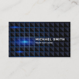 Carte De Visite Triangles Noir Illuminé Vibrant Lumière Bleue