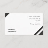 Carte De Visite Triangles plats simples noirs et blancs (Dos)