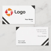 Carte De Visite Triangles plats simples noirs et blancs (Devant / Derrière)