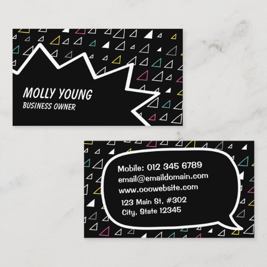 Carte De Visite triangles volants (Devant / Derrière)