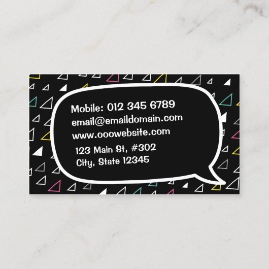 Carte De Visite triangles volants (Dos)