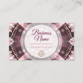 Carte de visite tribal alternatif rose et bourguig (Dos)