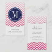 Carte De Visite Tribal aztèque rose d'Ombré Chevron personnalisé (Devant / Derrière)