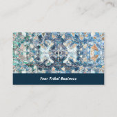Carte De Visite Tribal Classique Bleu Blanc Ethnique (Devant)