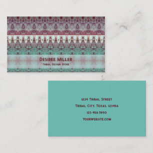 Carte De Visite Tribal Western Motif Turquoise Bull Cow Skull Pays