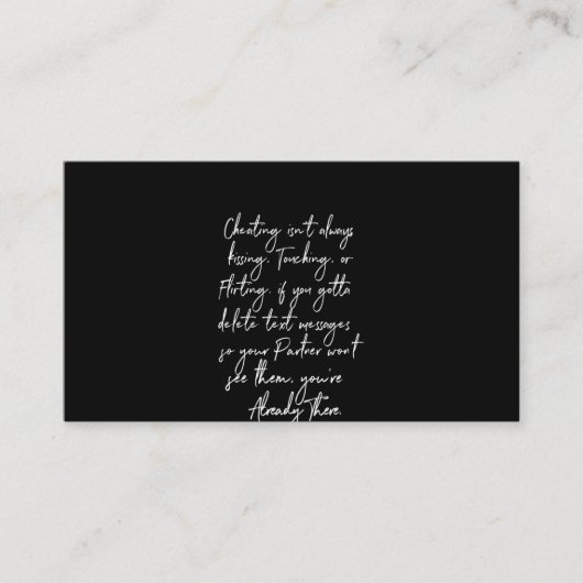 Carte De Visite tricher n'est pas toujours embrasser toucher ou fl (Devant)