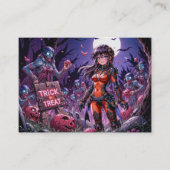 Carte De Visite Trick ou traiter Halloween Zombies distribuer le c (Devant)