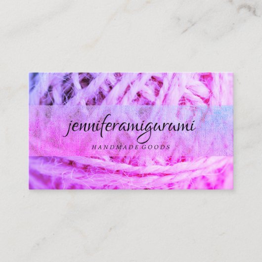 Carte De Visite Tricot Au Crochet De Fil (Devant)