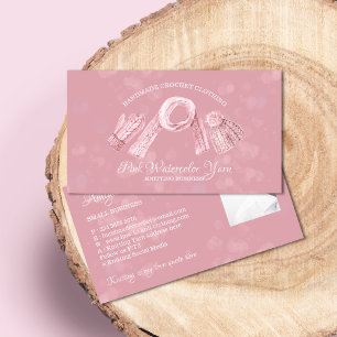 Carte De Visite Tricot Couture Crochet Hiver Neige Bokeh