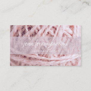 Carte De Visite Tricot Crochet artisanal Fil d'Artisanat rose