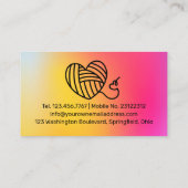 Carte De Visite Tricot Crochet Fil Main Spool artisanal (Dos)