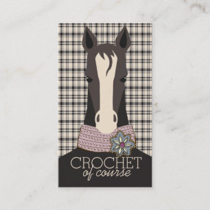 Carte De Visite Tricot de cheval sérieux crochet mode écharpe