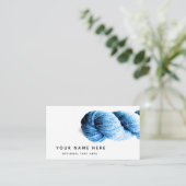 Carte De Visite Tricot de Fer Bleu Arts Fibre Moderne Minimal (Debout devant)