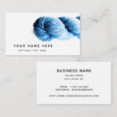 Carte De Visite Tricot de Fer Bleu Arts Fibre Moderne Minimal (Devant / Derrière)